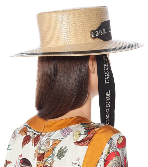 gucci neck tie straw hat